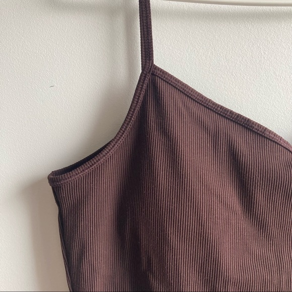 Gap Cropped Ribbed Blackout Brami Cami Sports Bra Purple Eggplant size XL - Picture 2 of 8